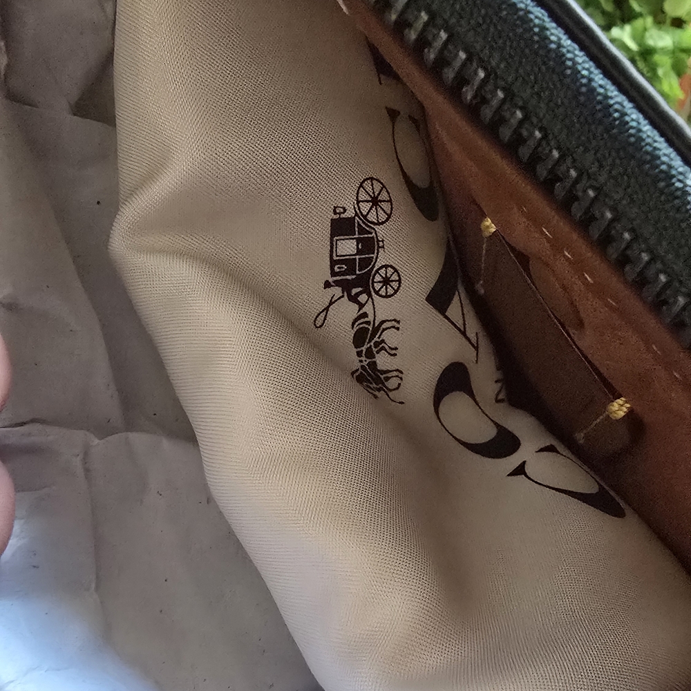 COACH Luna Crescent Shoulder Bag in Forest Green - Soft Pebble Leather - Picture 9 of 13
